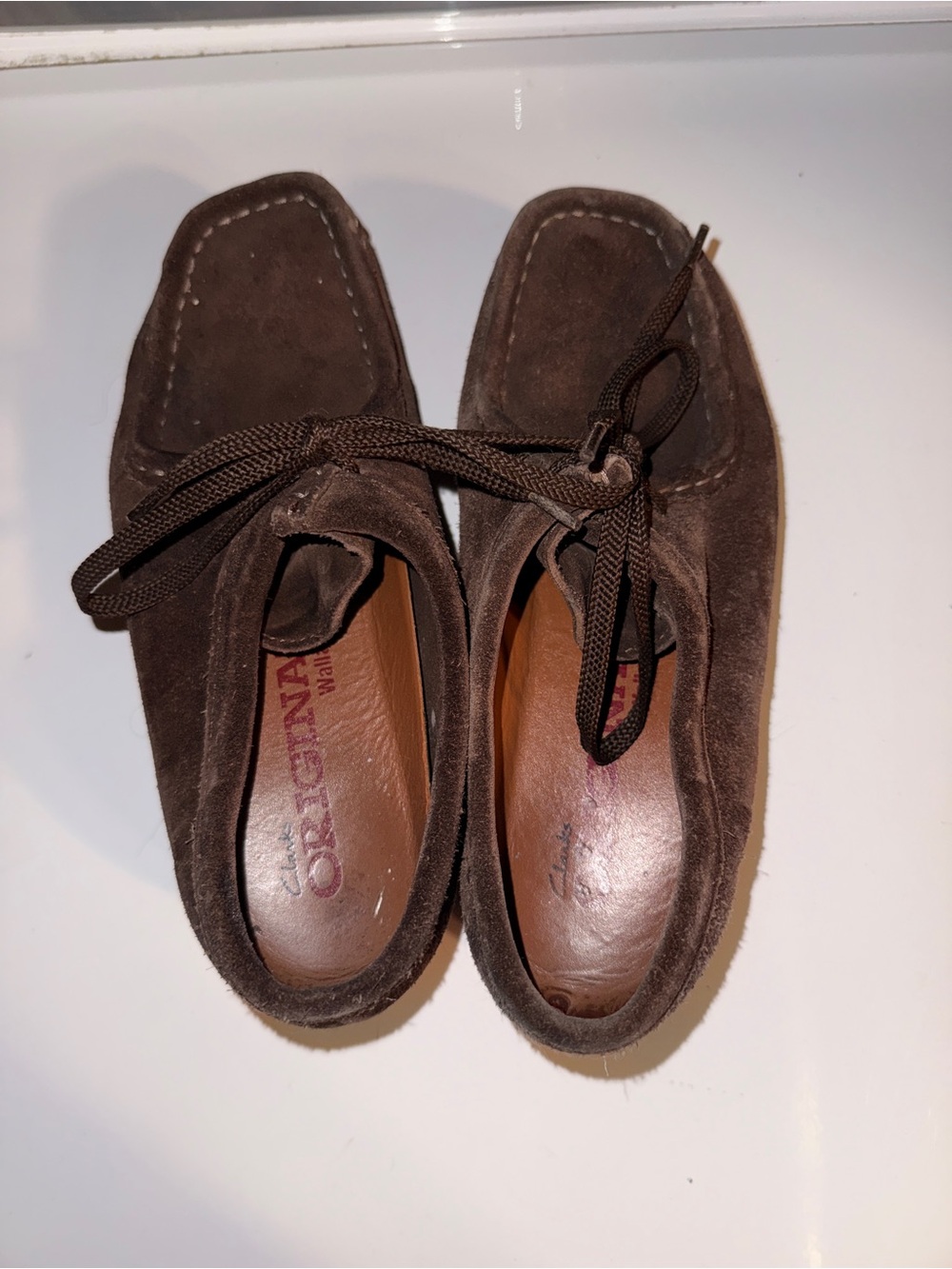 Clarks Brown Suede Moccasin-Style Lace Shoes